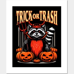 Trick or Trash Racoon Posters and Art